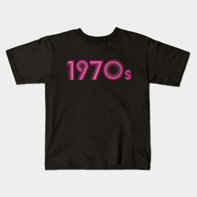 1970s Vintage Pink Magenta Disco Font Kids T-Shirt by Art by Deborah Camp